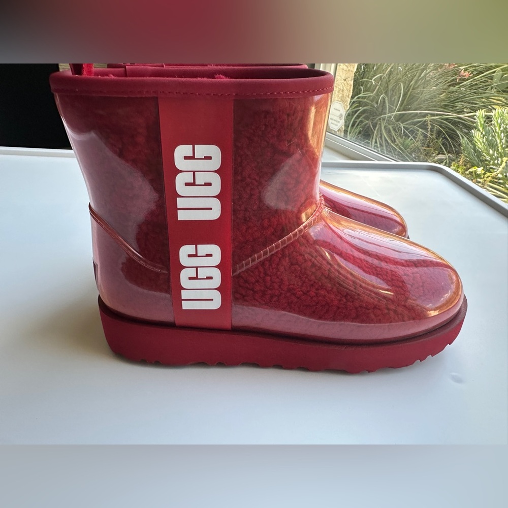 UGG Women's Classic Clear Mini Ankle Boots Red US Size‎ 7 - Picture 5 of 16